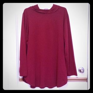 SWAK wine colored tunic style hoodie